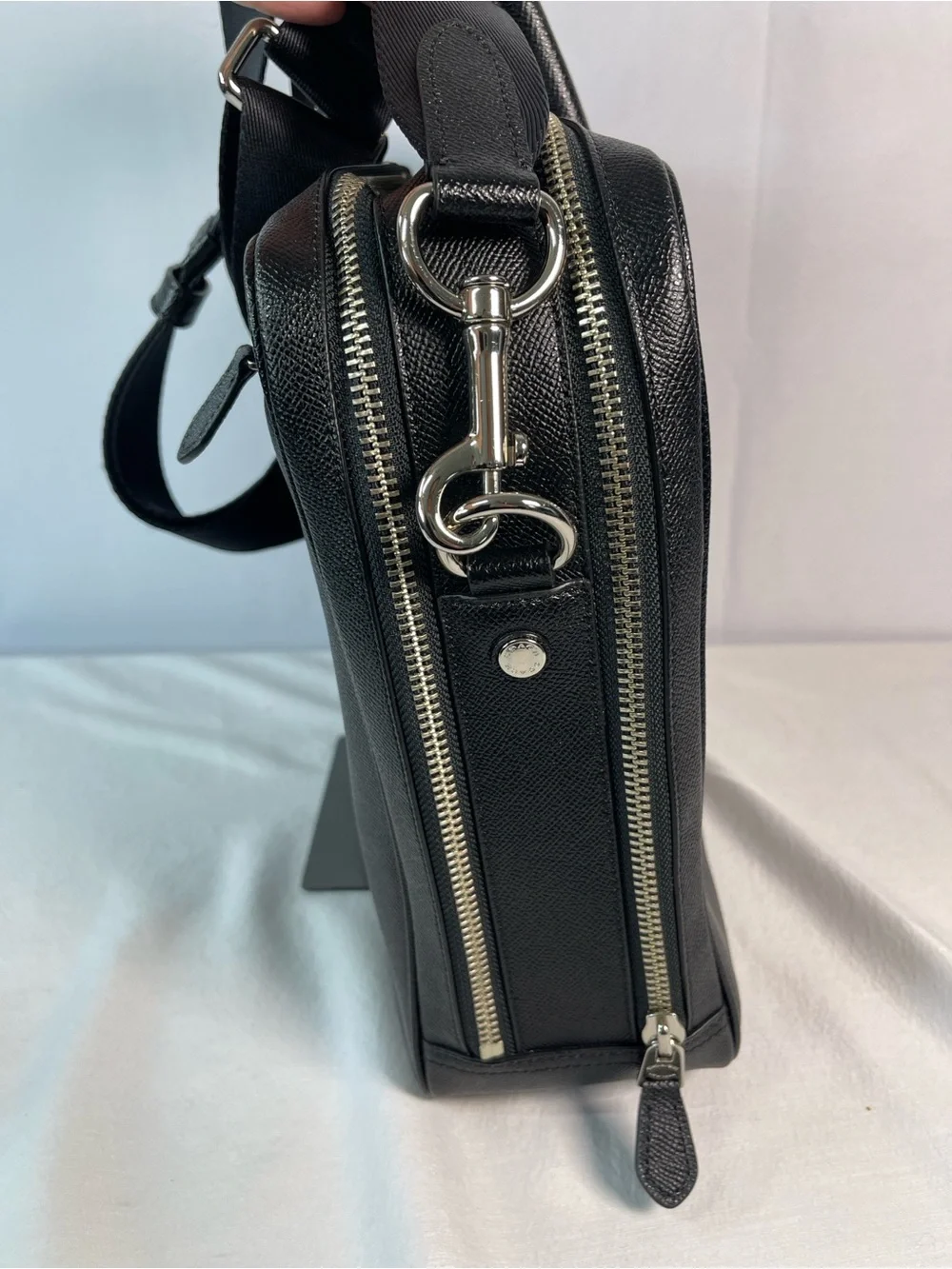 Coach A1880-25975 Metro Double Zip Crossgrain Leather Briefcase NWT Black